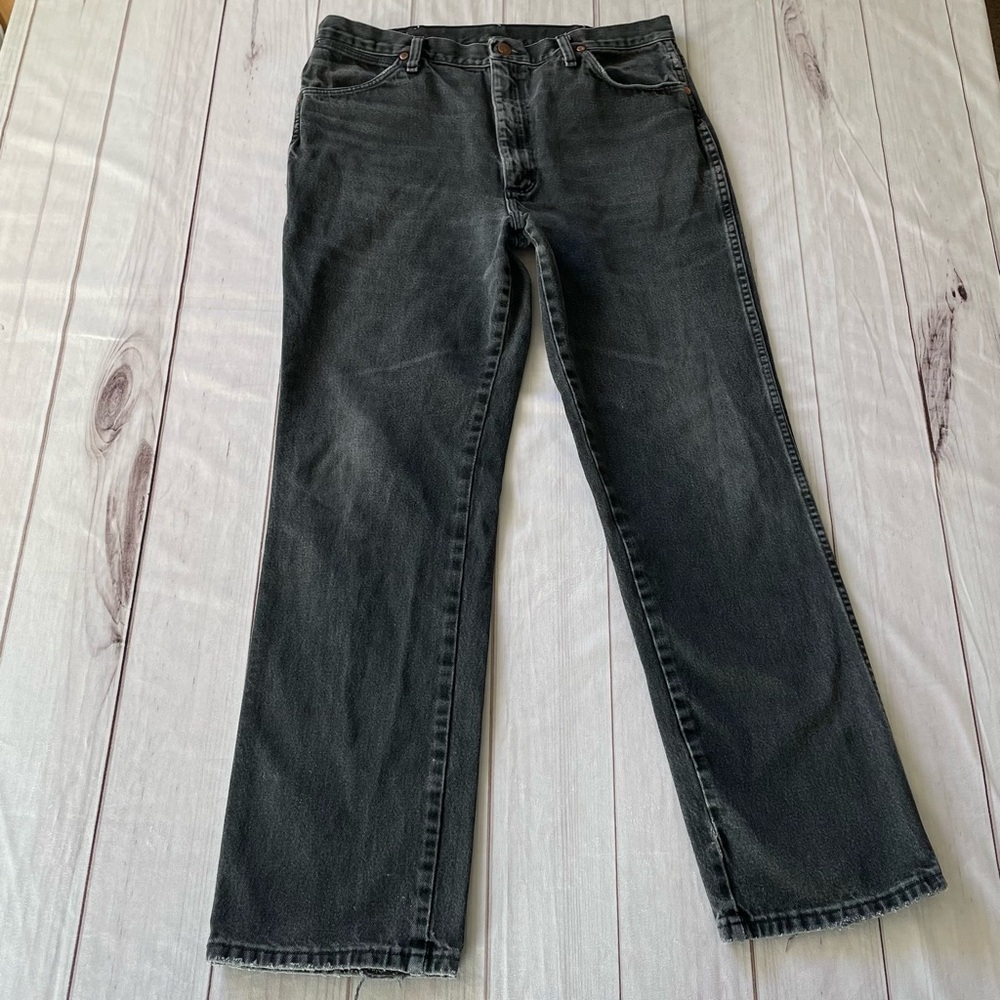 Wrangler Jeans Men’s 36x32 Faded Black 936WBK Cowboy Western Rodeo Whiskering